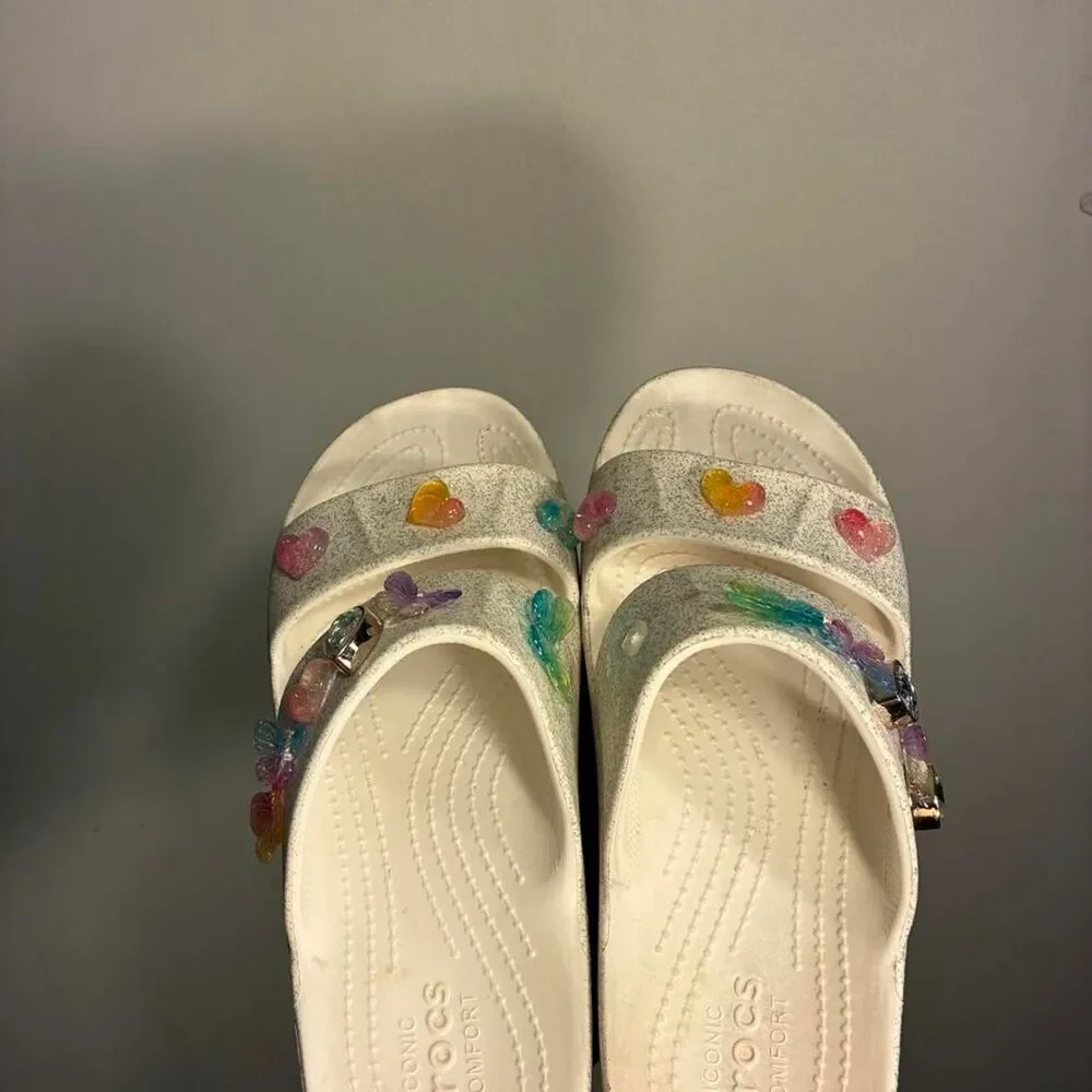 Crocs Women's Cream and White Sandals